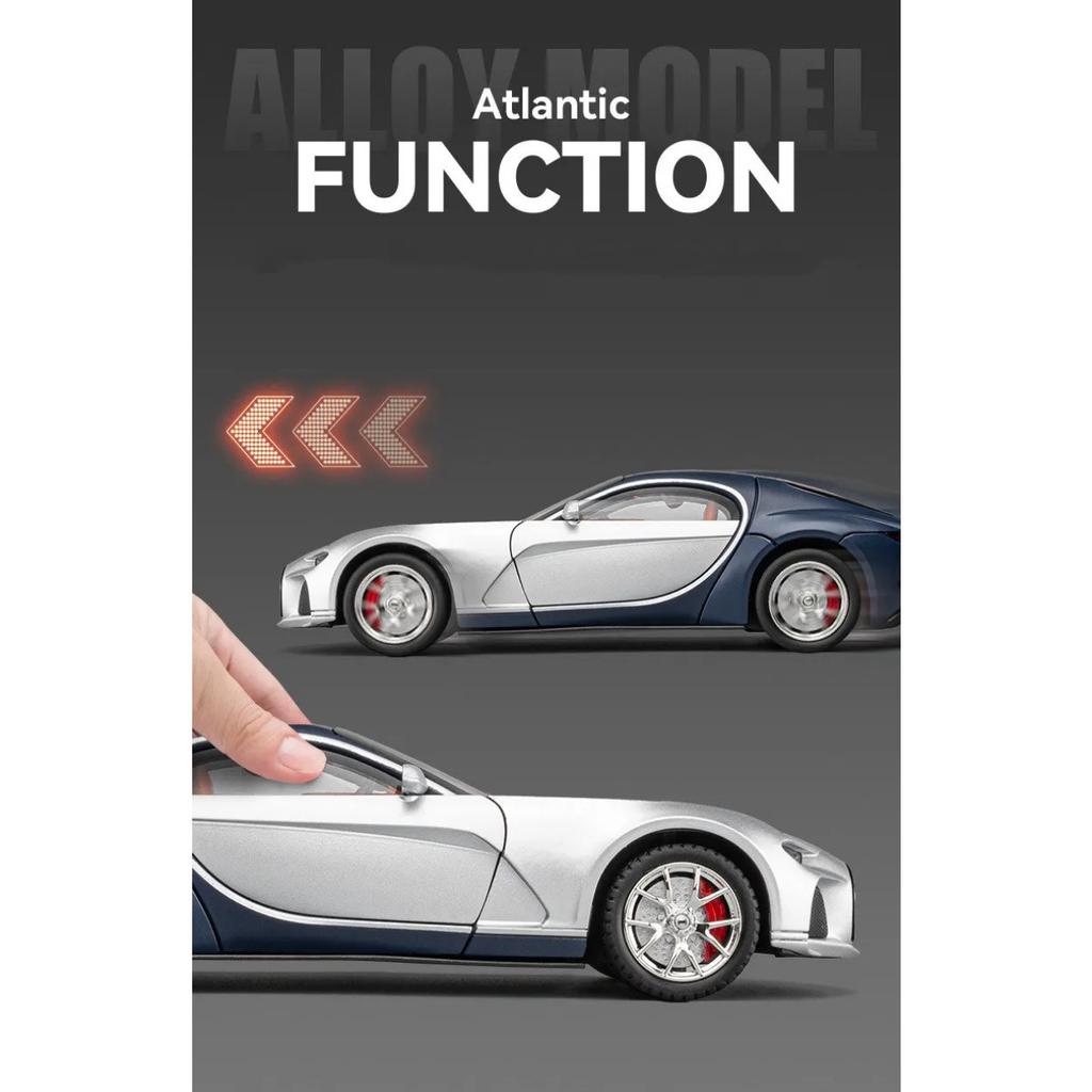 1/24 масштаб Bugatti Atlantic сплав спортивная модель автомобиля литые металлические игрушечные гоночные машины имитация звука свет коллекционные детские подарки