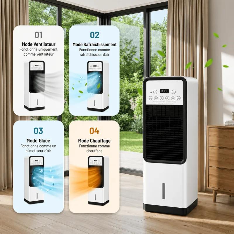 Rafraîchisseur D'air 4-en-1 - Télécommande - Chauffage - 1800 W