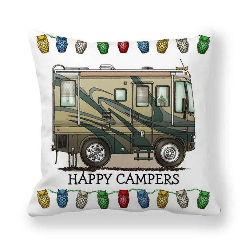 Happy Camper наволочка Сова Camper наволочка декоративная наволочка 45*45 см автомобильная наволочка hoofdkussen
