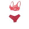 Sexy Women Push Up Underwire Lace Bra Set Ultra Thin Sheer Underwear Bikini Bra Panty Set Comfortable Sleep Underwear
