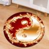 Tai Chi Buddhist Round Carpet Living Room Bedroom Yingyang Prayer Ring Rugs Restaurant Floor Mat Parlor Sofa Black Soft Tapete