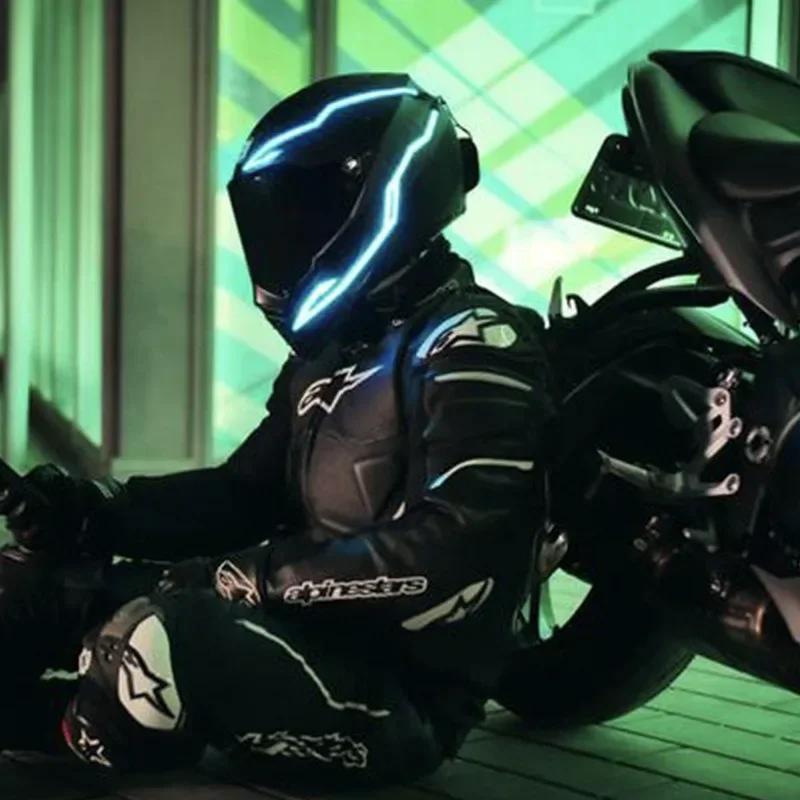 Новый фонарь для шлема мотоцикла 4 в 1 EL Light 3 Mode Led фонарь для шлема ночной езды сигнальная полоса для шлема комплект аксессуаров для украшения