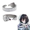 Anime Demon Slayer Ring Kimetsu No Yaiba Kamado Tanjirou Inspired Adjustable Ring For Fans Cosplay Props Jewelry Gift