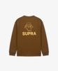 SUPRA Футболка с длинным рукавом и большим принтом на спине (бежевый)