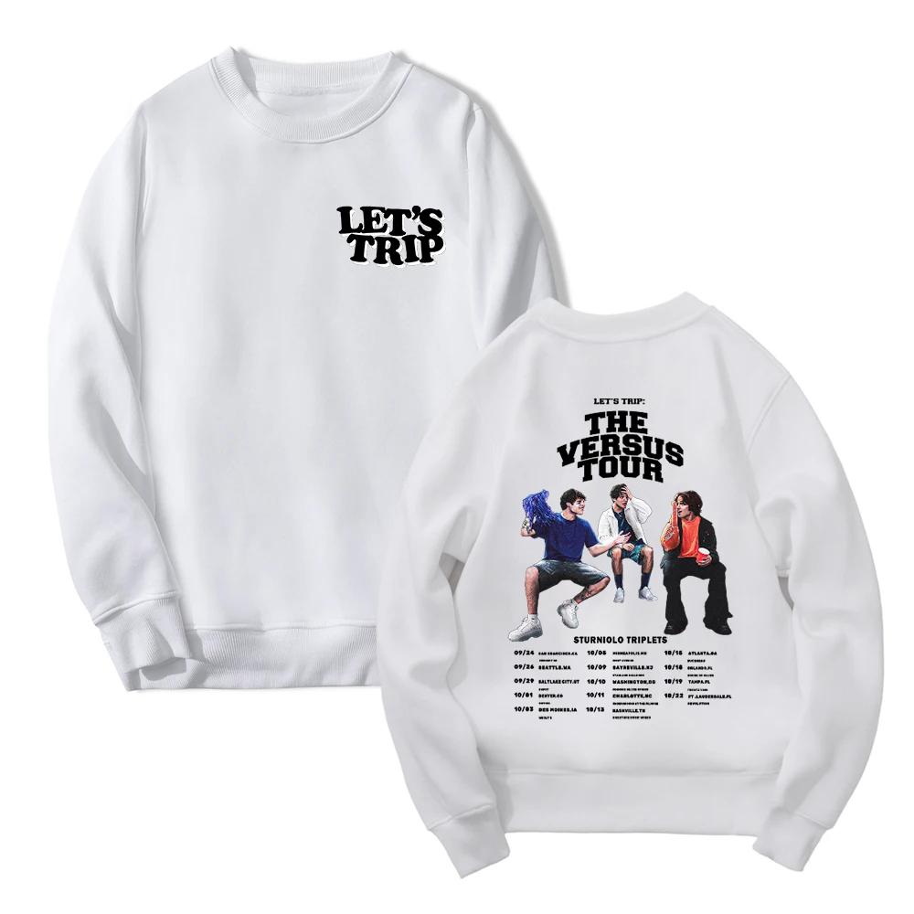 Sturniolo Triplets Let's Trip The Versus Tour Толстовка с рисунком Женская толстовка унисекс с круглым вырезом и длинными рукавами с круглым вырезом Повседневный спортивный костюм