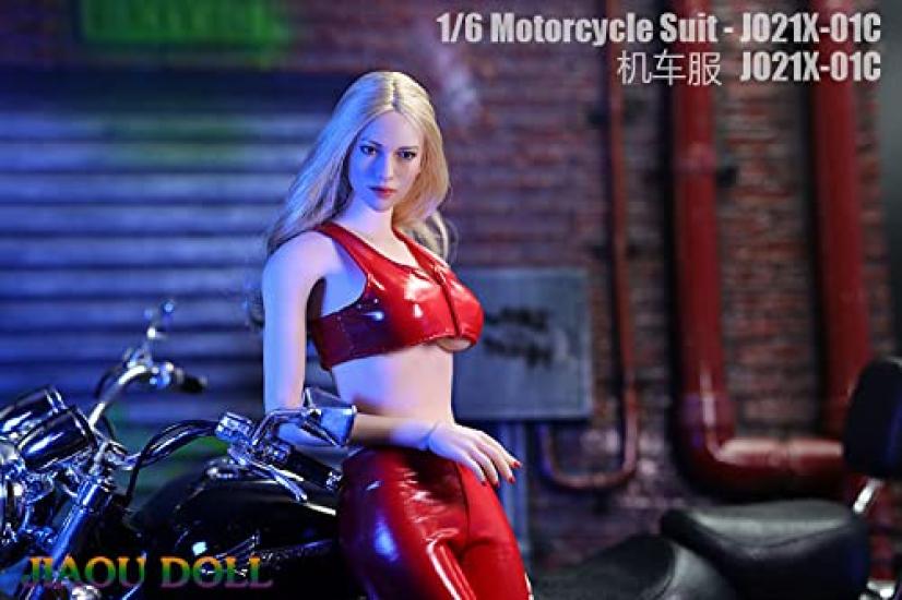[TOYBARJAPAN] Фигурка в масштабе 1/6 JO-21X-01C Мотоциклетный костюм, Сексуальный красный женский мотоциклетный наряд, Кожаный корсет и брюки (Тело, Голова и Обувь Не