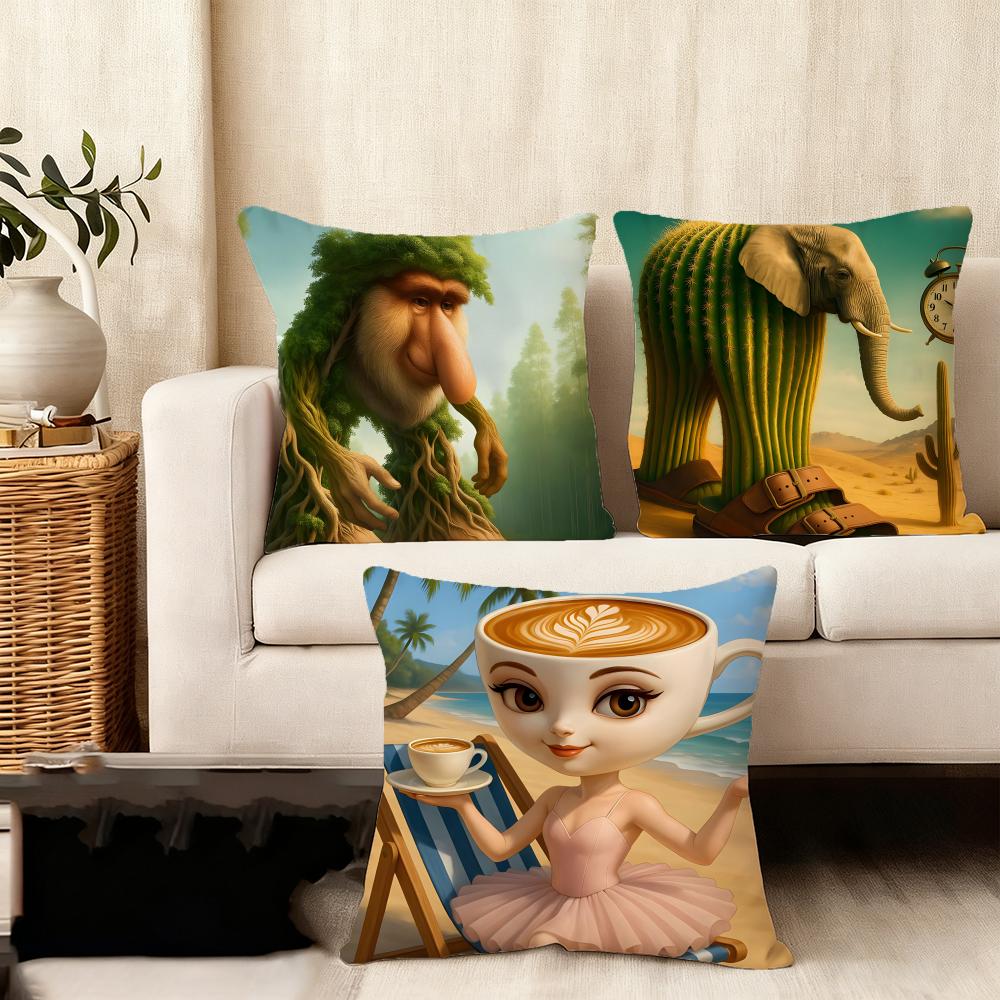 Tung Sahur Tralalero Tralala Cushion Cover Plush Fabric Soft DoubleSided Printed Sofa Warm Winter Home Child Gift Pillow Case