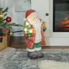 Santa Claus figure with tree and gift, 3 warm white LEDs, battery-operated, 50 cm