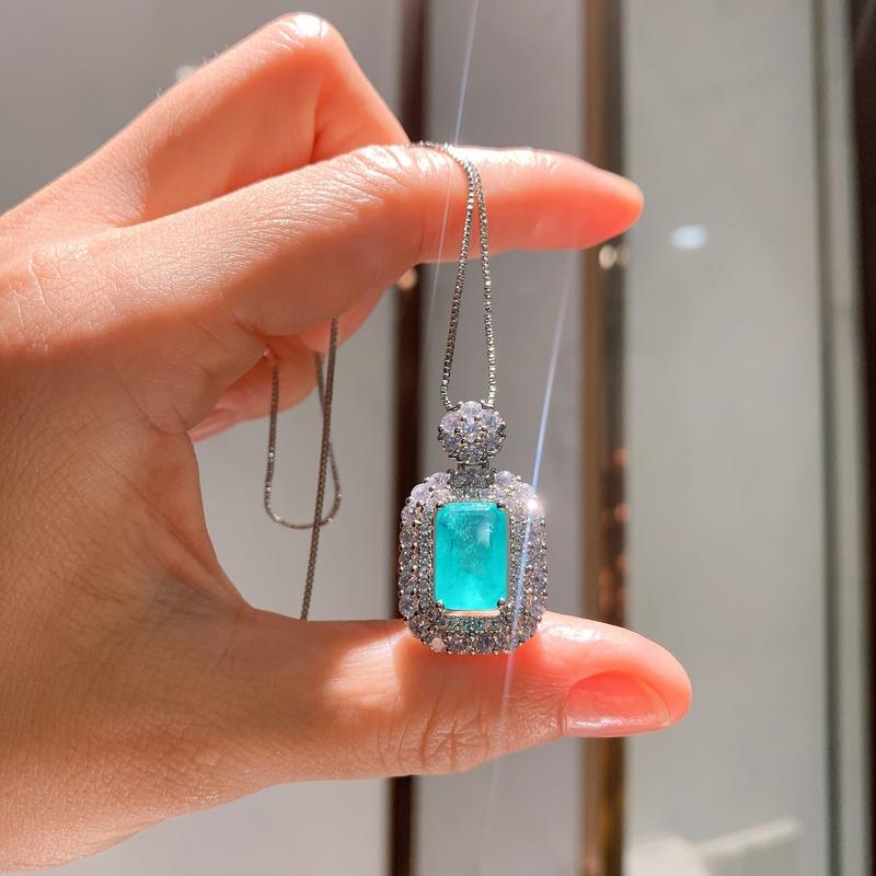 Sace Gems Классический медный сплав синий циркон кольцо кулон ожерелье ювелирные наборы подарки для свадебной вечеринки