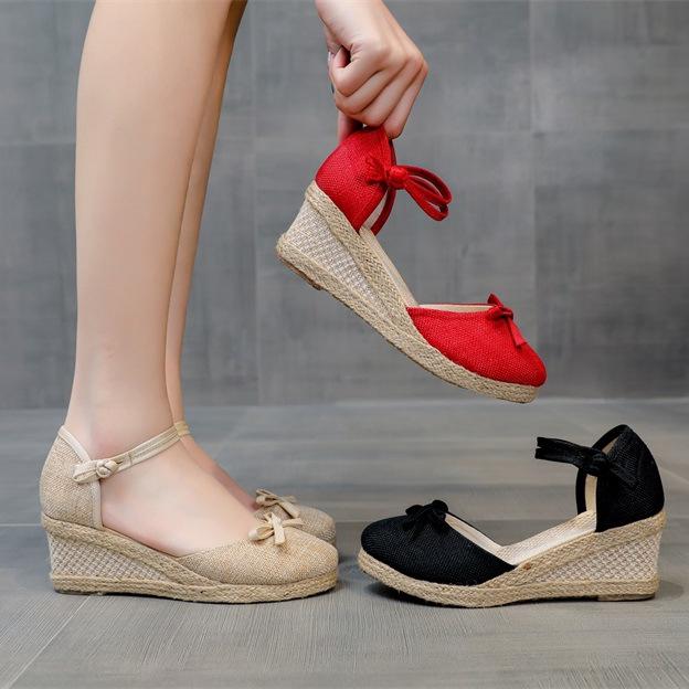 Женская обувь на высоком каблуке, женские Sandalias Zapatos Mujer, женская повседневная обувь, дышащие слипоны, уличные сандалии на танкетке для отдыха