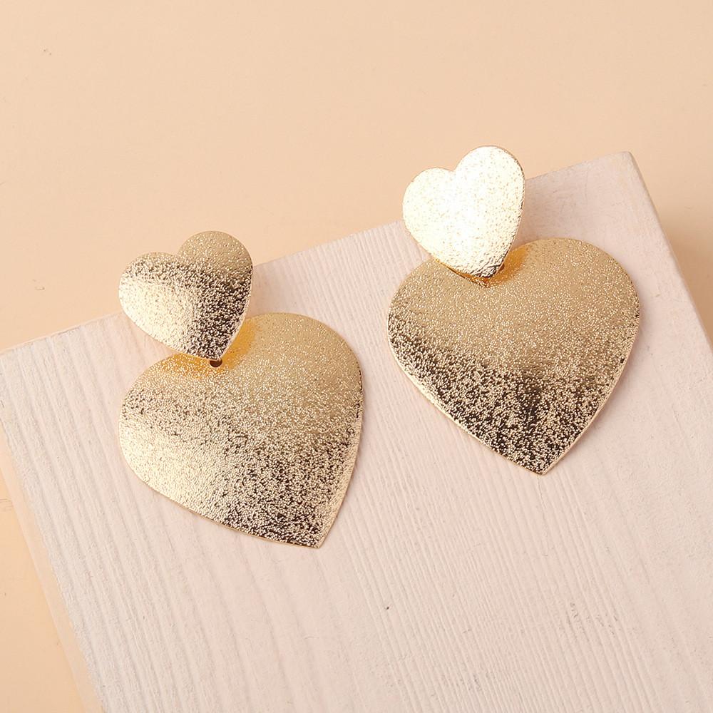 Earrings Metal Heartshaped For Women Fashion Geometric Design Gift Wedding