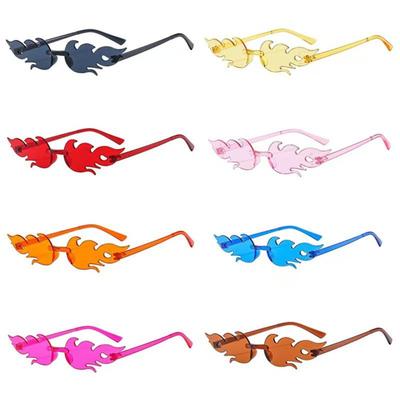 Цветные Безободковые Очки-Пламя - Цельные Леденцовые Вечерние Очки