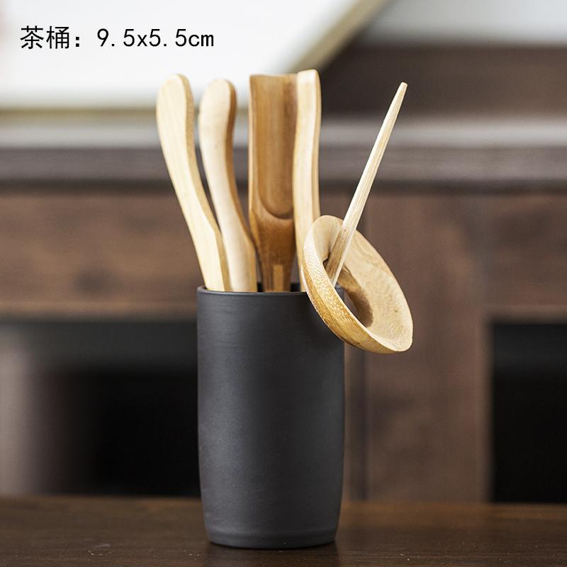 Чайный сервиз из черного сандалового дерева, чайная церемония, костюм для шести джентльменов, принадлежности для заваривания чая, ложка-клипса, чайный сервиз, аксессуары для чайного искусства