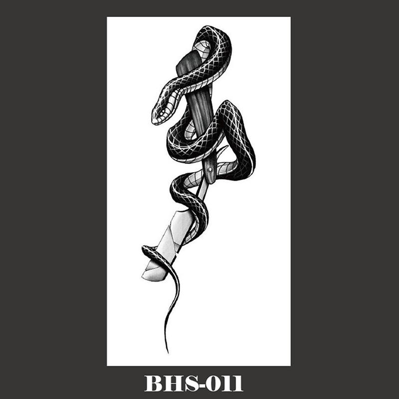 1шт черная змея водонепроницаемый поддельные татуировки временные татуировки наклейки