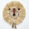 Tiger Wall Hanging Decor Art Boho Woven Jungle Animal Head With Bead Tassel For Kids Room Playhouse Cubicle Bohemian Bedroom Decoration