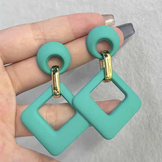 Pinkdudu 2024 Новые 12-цветные квадратные акриловые серьги-подвески, легкие роскошные многоцветные геометрические серьги для женщин, ювелирные изделия PD1488