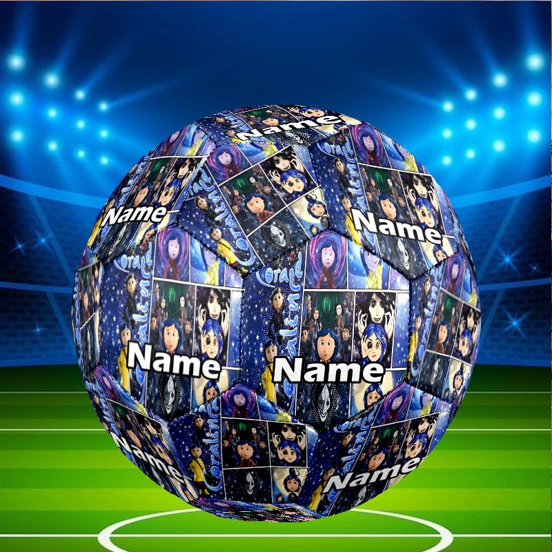 Custom Name Personalized Coraline Print Size 5 Soccer Ball Training & Match Football, for Team, Kicking, Gift for Football