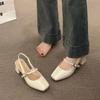 2025 Summer New Fairy Thick Heel Sandals Female Mary Jane Single Shoes Versatile Bag Head Word with High Heels