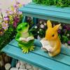 Cartoon Animal Sculpture Resin Miniatures Figurine Crafts Rabbit Frog Statue  Car