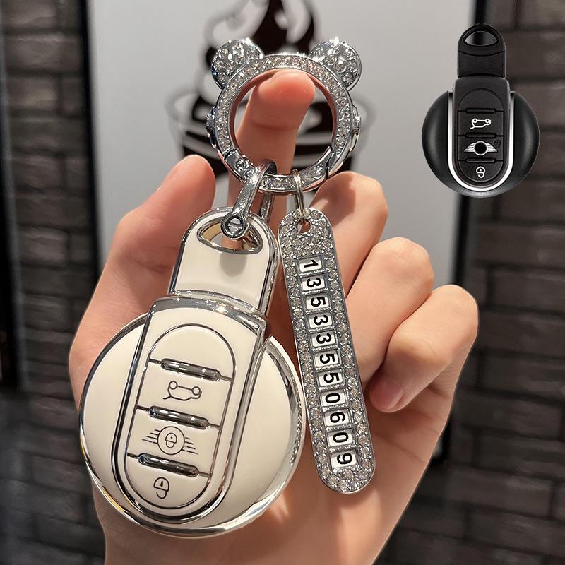 TPU Car Key Case Cover Fob for BMW MINI COOPER S ONE JCW F54 F55 F56 F57 F60 CLUBMAN COUNTRYMAN Remote Fob Holder Shell Keychain