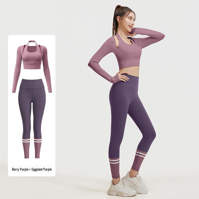 Juyitang Peach Halter Neck High-Intensity Yoga Top - Bra-Free Sports Suit