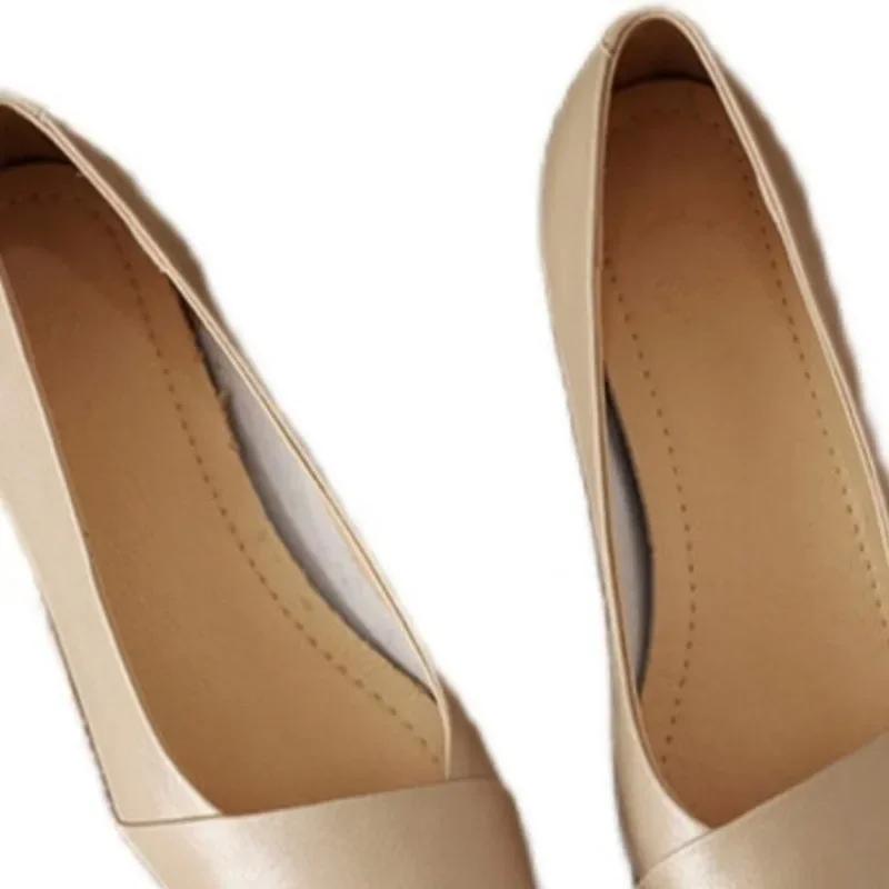 Женская обувь 2024 года, новые женские туфли-лодочки One Kick, осенние туфли с острым носком, однотонные, для улицы, повседневные, на толстом каблуке, для офиса, женские туфли