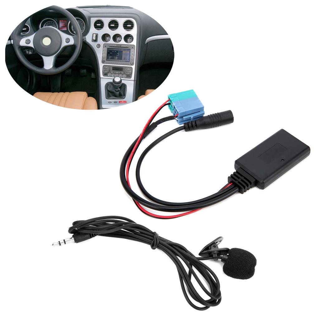 Microphone Adapter Auxiliary Audio Cable Bluetooth 5.0 DC 12V Replacement for Fiat Grande Punto