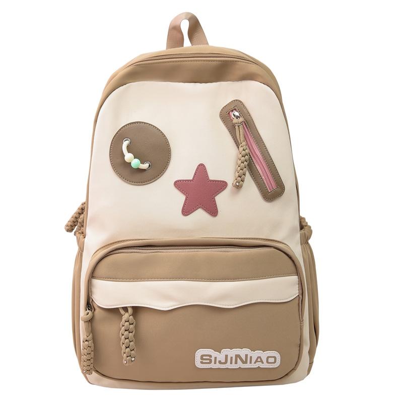 Цветной блок Студенческий школьный рюкзак Рюкзак большой вместимости Женский дорожный рюкзак