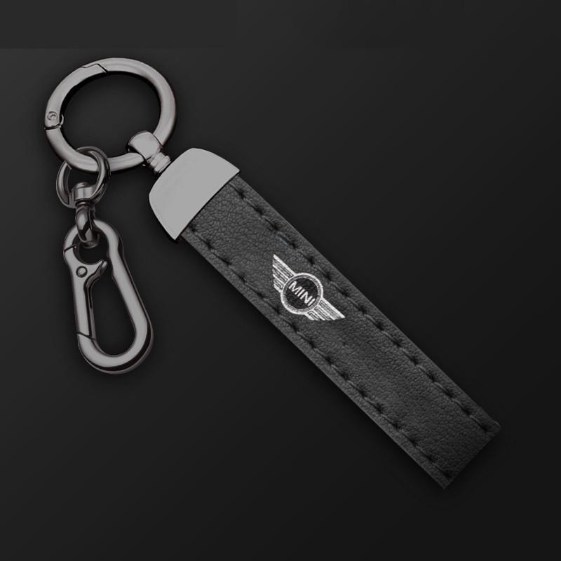 Leather Car Logo Keychain Keyring Gift Pendant Holder For BMW Mini Cooper R50 R53 R55 R56 R60 R61 F54 F55 F56 Auto Accessories tnrjc00