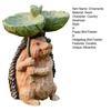 Resin Birdbath Wild Bird Feeder Cute Dog Hedgehog Garden Ornament Outside Sculpture Bases Decor for Nature Lover Yard Garden
