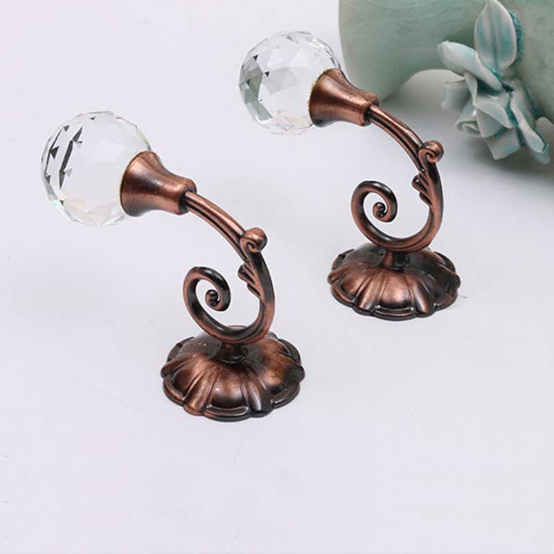 Popular Hook Curtain Accessories Wall Hook Curtain Wall Hook European Style Home Decor Round Head Crystal Zinc Alloy