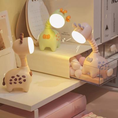 Ночник с мультяшным жирафом, USB аккумуляторная настольная лампа с изображением животных, мягкое освещение и неослепительная защита глаз, светодиодная прикроватная лампа, украшение для спальни