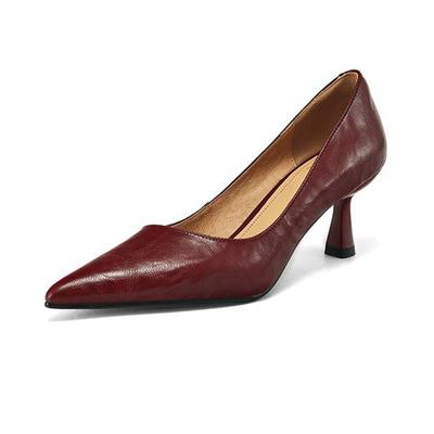 Туфли из овчины с острым носком и высоким каблуком-шпилькой, осенне-весенняя обувь, простая базовая одежда, женская мода, туфли-лодочки