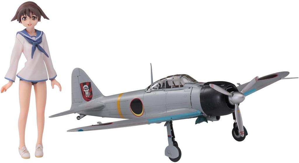 Hasegawa Strike Witches Yoshika Miyafuji Carrier Fighter Type 22 Scale Resin Kit SP375 w/Zero 1/20