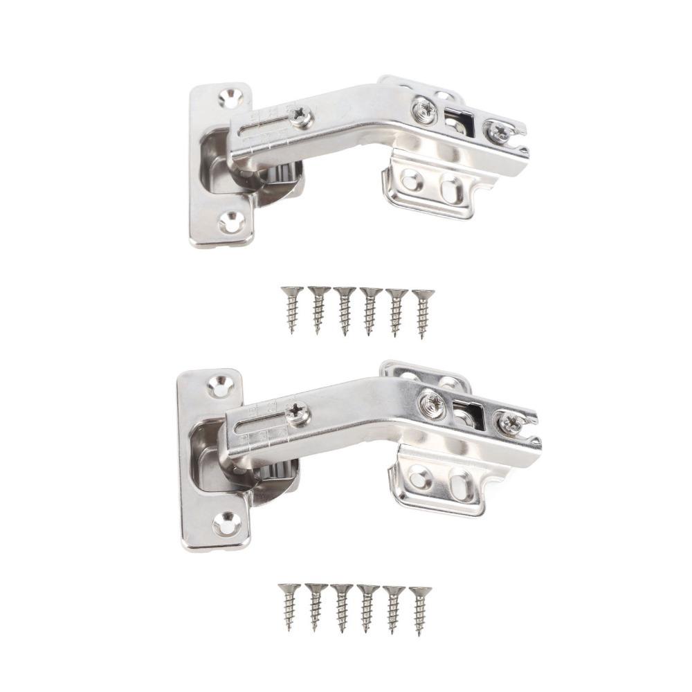 2PCS Full Overlay 135 Degree Hinge Concealed Hardware Clip-On Design Folded Door Hinge 3D Adjustable Lazy Susan Hinges
