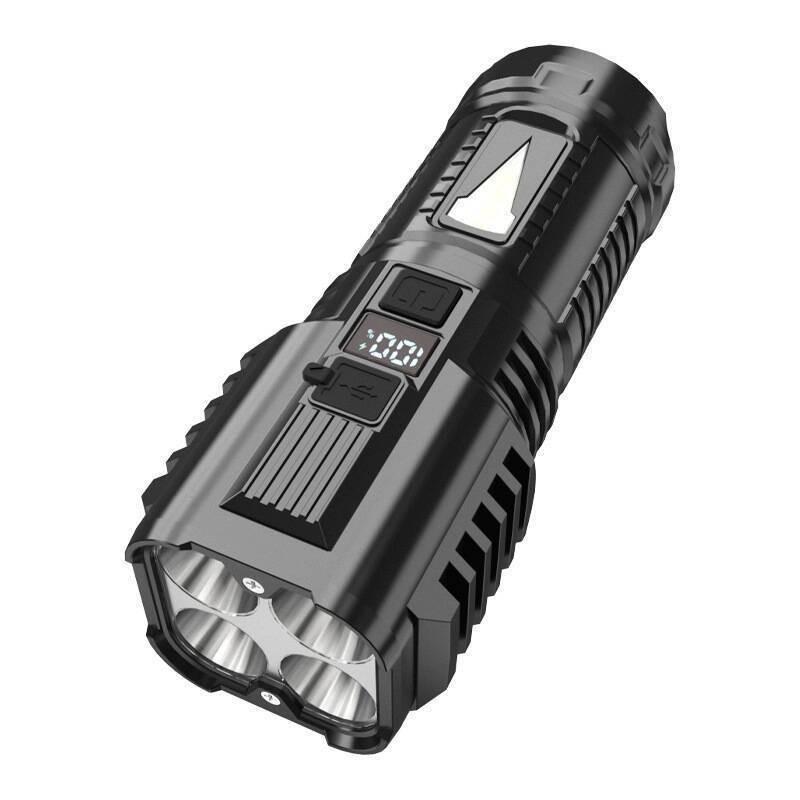 Мощный светодиодный фонарик 7 лампочек с боковым светом Супер яркий USB перезаряжаемый фонарь для кемпинга на открытом воздухе рыбалки