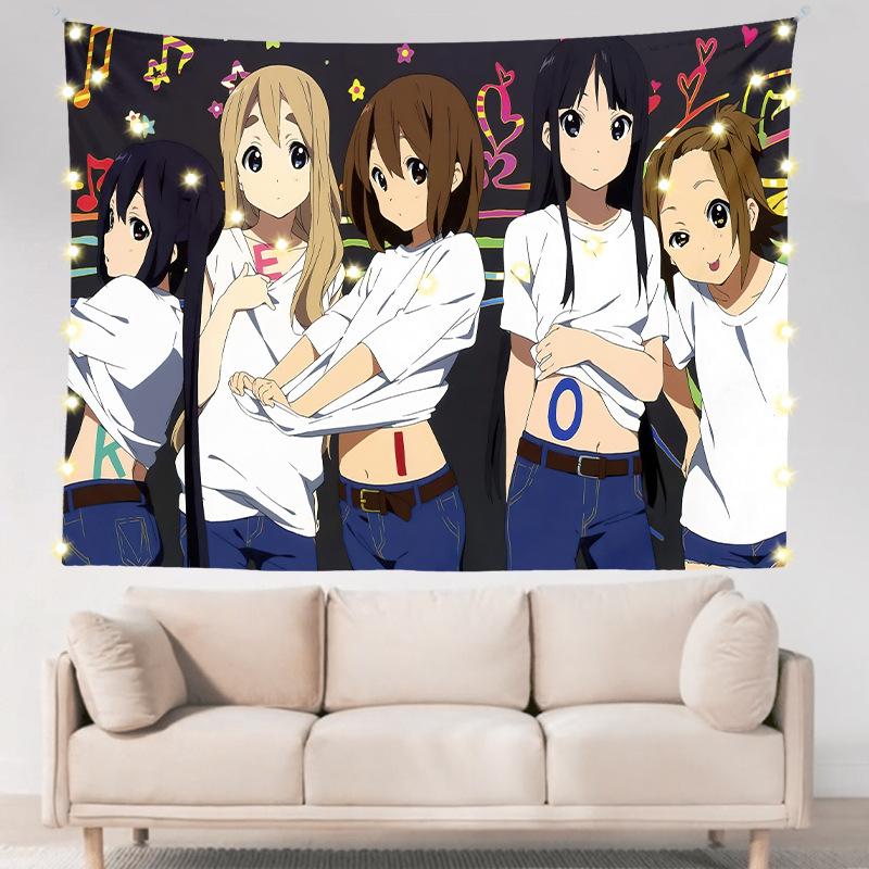 Легкий роман для девочек в общежитии, двухмерное аниме, настенное украшение для спальни, тканевое подвесное одеяло