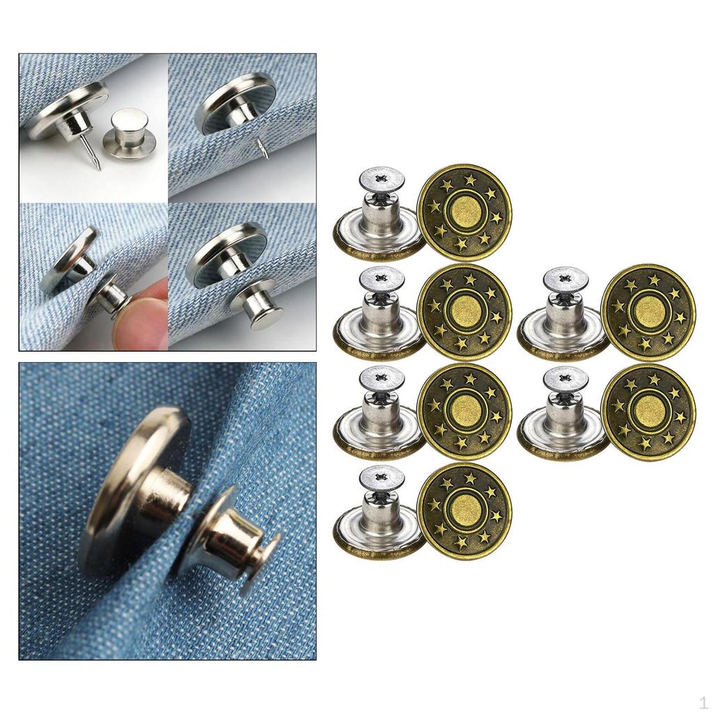 12 7 мм Металлические Кнопки-Защелки для Джинсов Замена Ремонтные Шпильки с Отверткой Кнопка Без Пришивания для Брюк