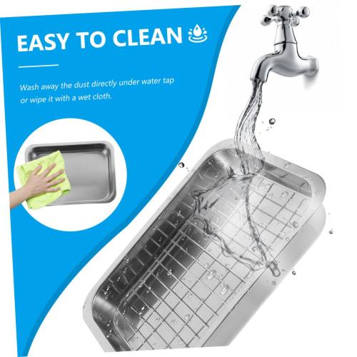 GRIRIW Противень из нержавеющей стали с решеткой, Набор противней для духовки, Прямоугольная кухонная форма, Многофункциональная посуда для духовки для тостера, выпечки и сервировки