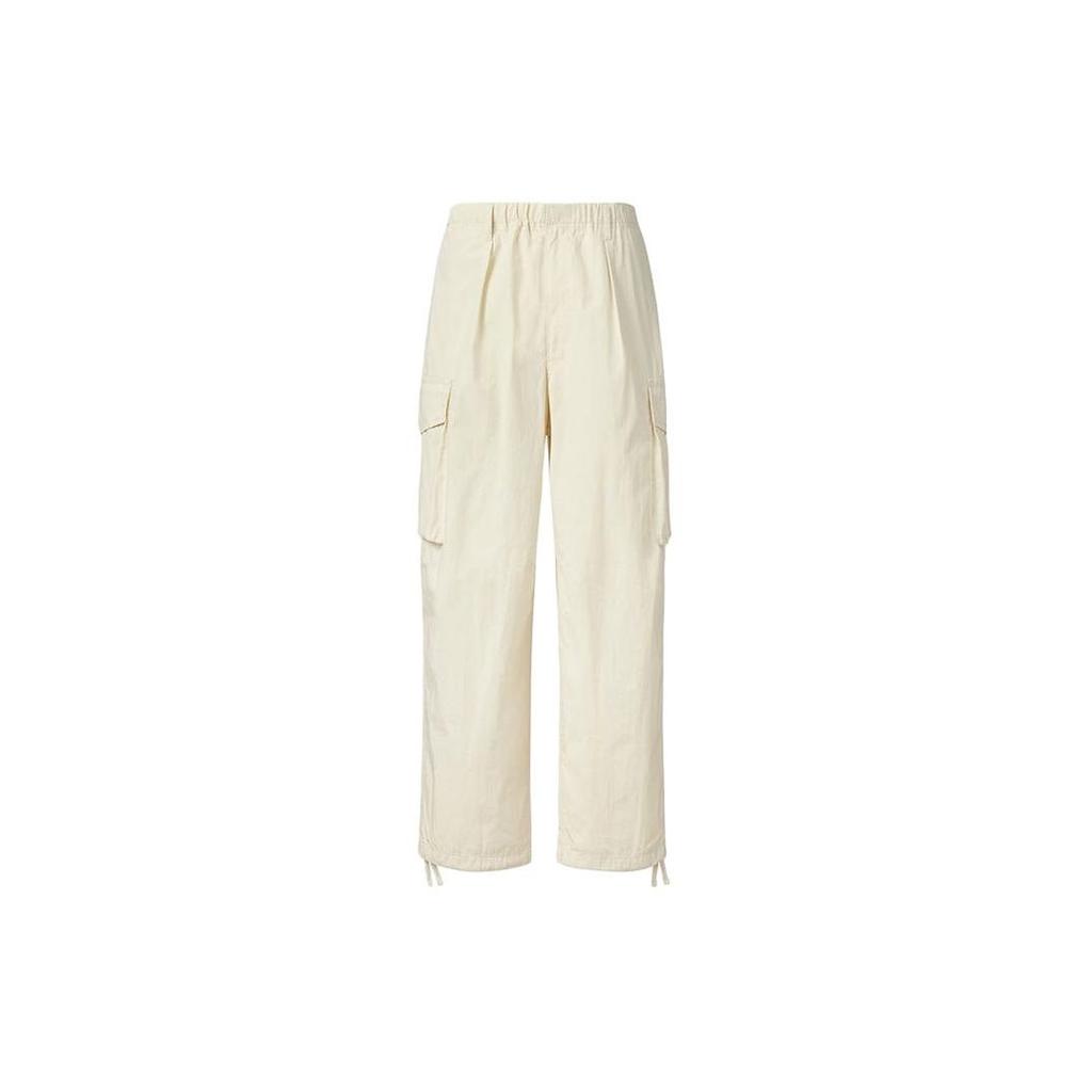 Uniqlo SS24 Серия U Однотонные Свободные Прямые Брюки Карго с Высокой Талией Мужские брюки Светло-Бежевый 470935-30
