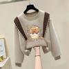 Children's Casual Capibara Hoodie Autumn and Winter Girls' Ruffled Long-sleeved Coat