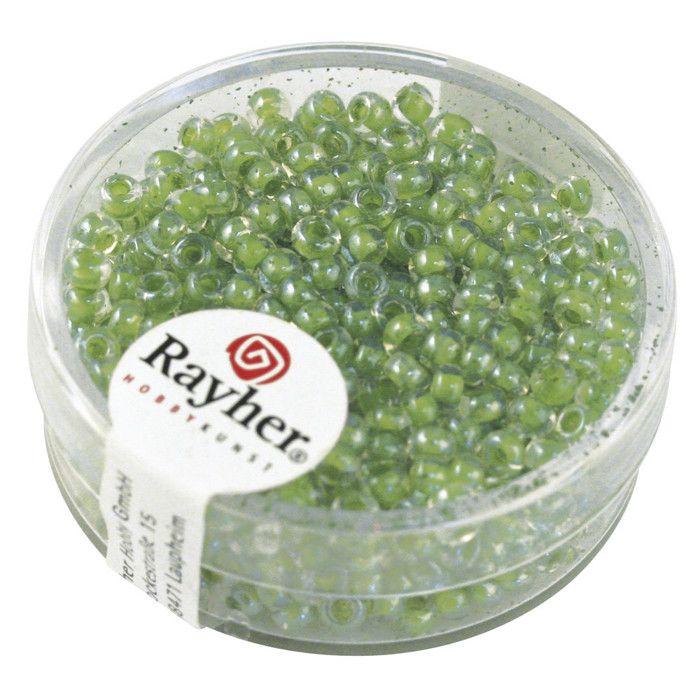 Rocailles Arktis, lustrées, 2,6 mm boîte 17 g, jade