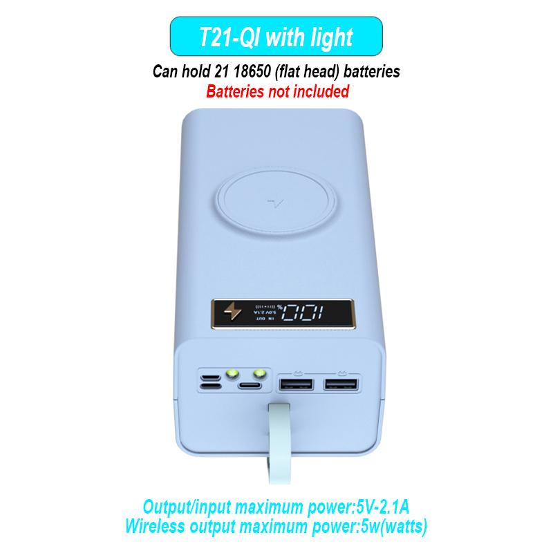 T21 21x18650 фонарик, зарядное устройство, держатель для аккумулятора, чехол «сделай сам», двойной USB 18650, чехол для аккумулятора, организация хранения