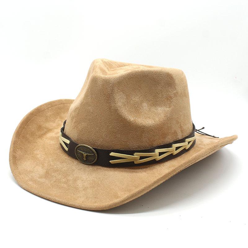 Ковбойская шляпа в стиле вестерн, замшевая шляпа Bullhead, британская джазовая шляпа, мужская и женская этническая шляпа, цилиндр