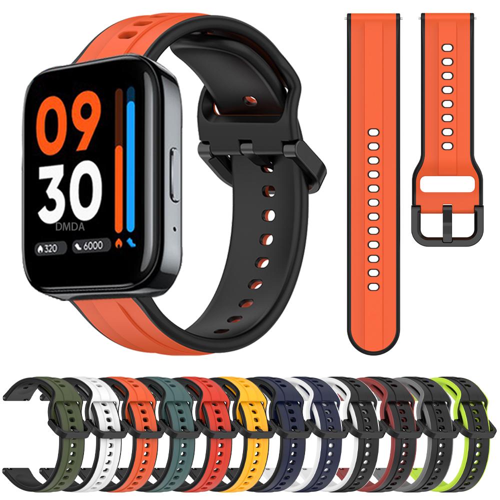 Спортивный силиконовый ремешок для Realme Watch S Pro Ремешок Realme Watch 3 2 Pro Браслет Замена Мягкий 20 мм 22 мм Аксессуар для запястья