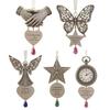 Metal Distressed Angel Decoration Handmade Silver Butterfly Charm Christmas Tree Hanging Ornament Keepsake Gifts for Women Her