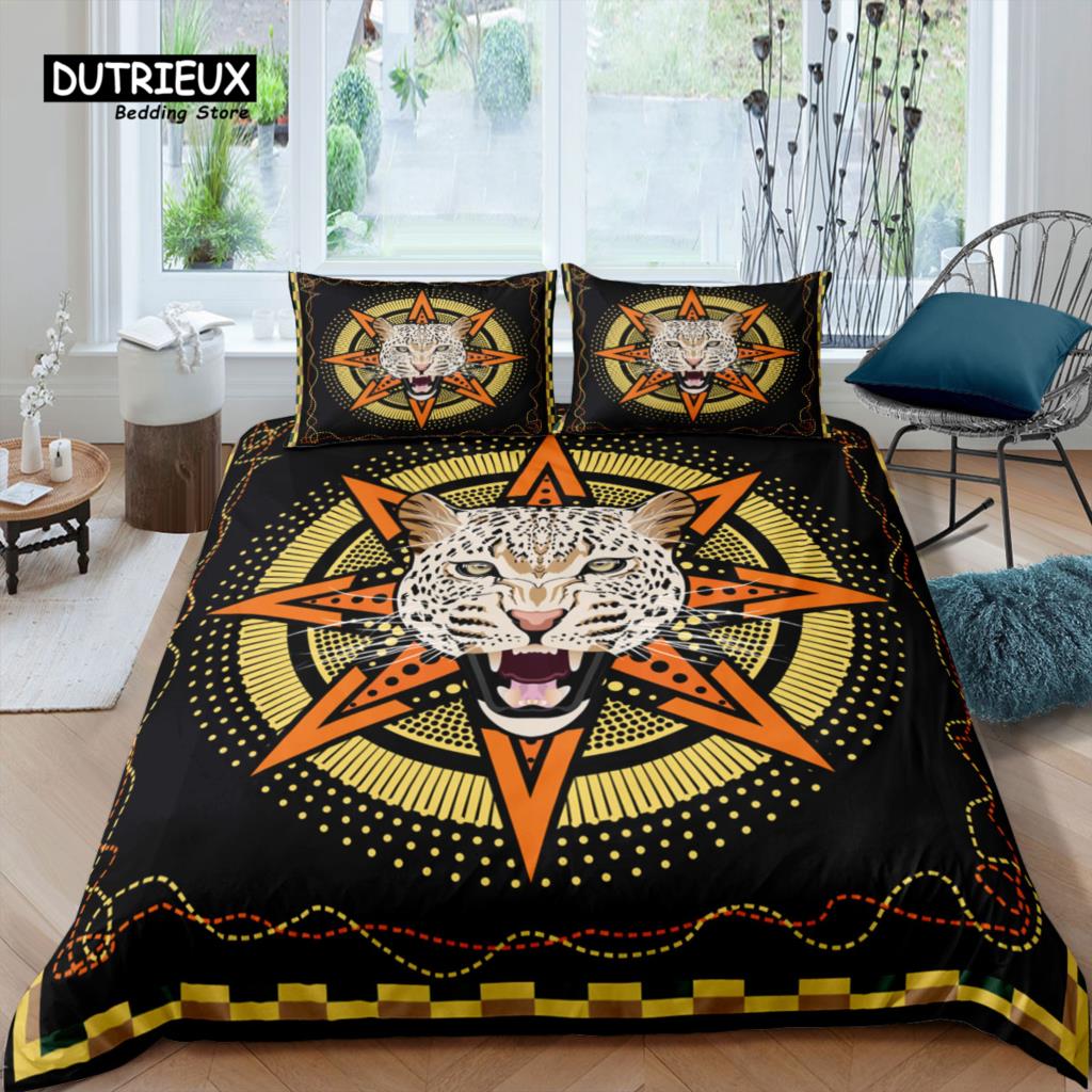 Главная Жизнь Роскошь 3D Золотая Цепь Леопардовый Комплект Постельного Белья Пододеяльник Наволочка Детский Комплект Постельного Белья Queen и King Размер EU/US/AU/UK