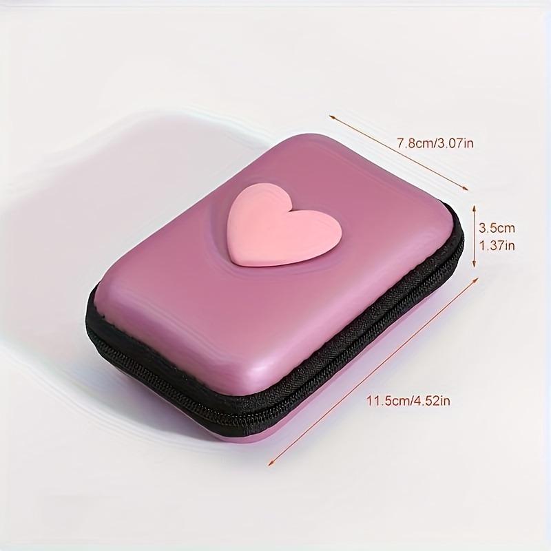 3D Love Heart Наушники Кабель для передачи данных Сумки для хранения Зарядное устройство Power Bank Прямоугольная коробка Сумка на молнии Карманный чехол