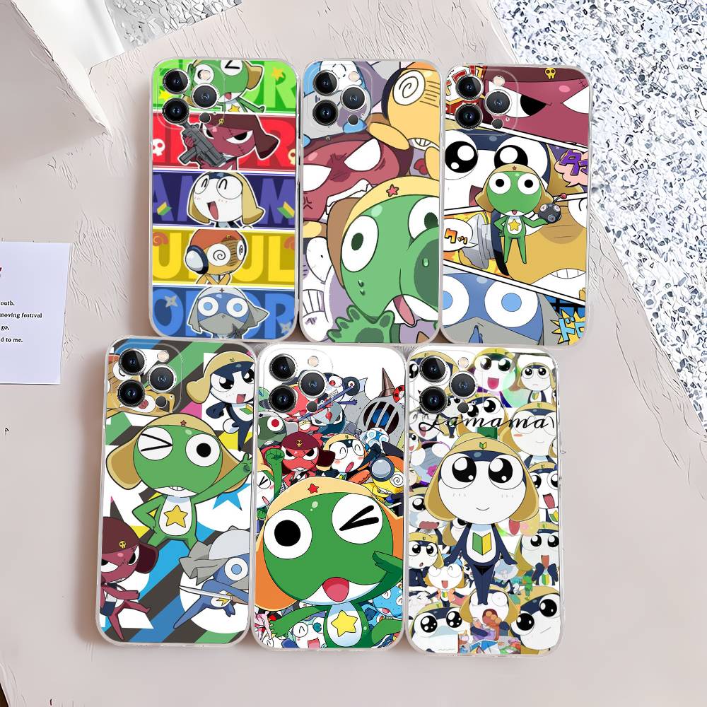Кероро Лягушонок Крутой Гансо Сержант Чехол для Телефона Для IPhone 17 16 15 14 13 12 11 Pro XS Max Plus Мягкий Силиконовый Чехол