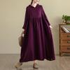 2025 Women Plus Size Long Hat Dress Loose O-Neck Printing Casual Floral Oversize Long Sleeve 5057